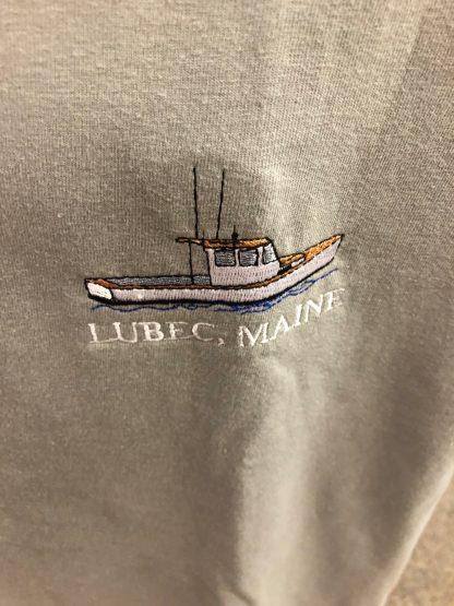Lubec Maine Lobster Boat Tee Close Up