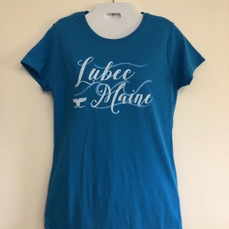 Lubec, Maine Whale Tail Classic Cotton Ladies Tee