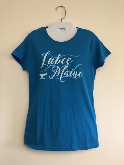 Lubec, Maine Whale Tail Classic Cotton Ladies Tee