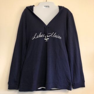 Lubec, Maine Whale tail Tie Front Slub Hoodie