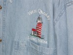 West Quoddy Embroidered Men's and Women's Long Sleeved Denim Shirts