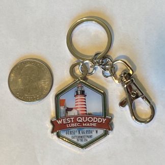 West Quoddy Keychain with Longitude and Latitude