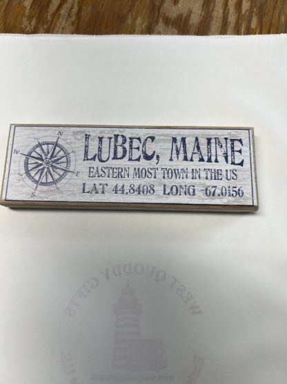 Lubec, Maine Large Wooden Magnet