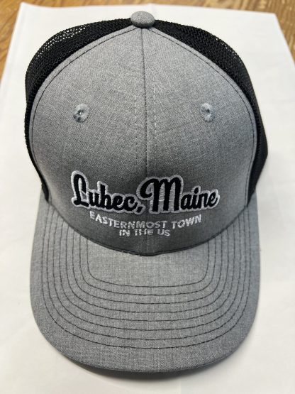 Lubec, Maine Arch Script Embroidered Trucker Hat - Image 2