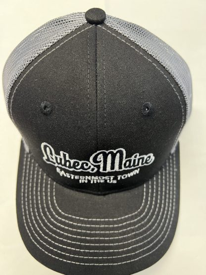 Lubec, Maine Arch Script Embroidered Trucker Hat